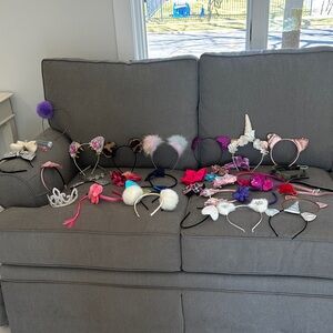 Kids Pink and Purple Unicorn & Cat Ear Headband Set - Cute Hair Accessories